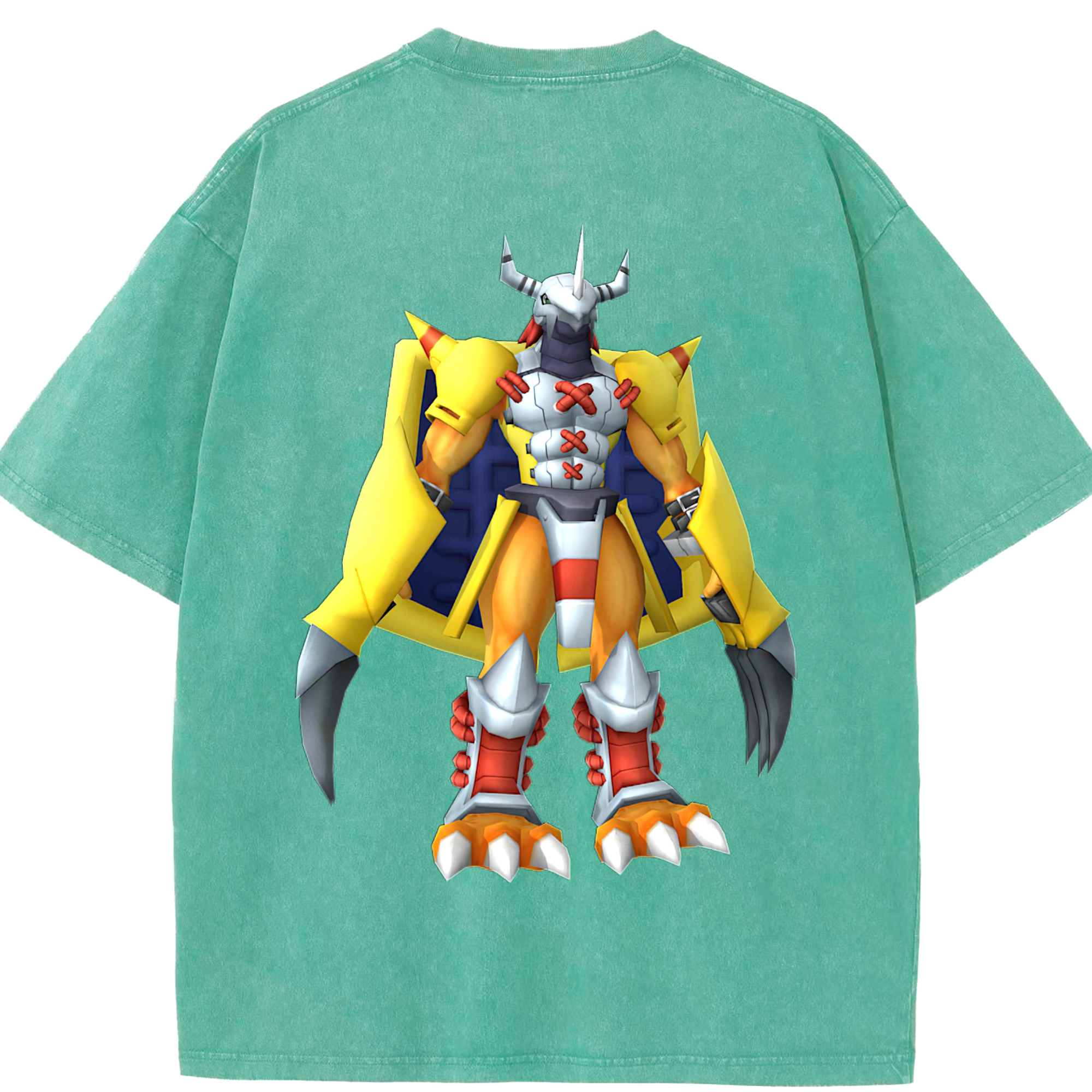 （画像用） Digimon デジタルモンスター/デジモン 綿100% ヴィンテージ風 半袖Tシャツ（背面プリント）